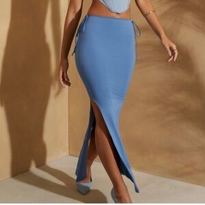 Oh Polly Sky Blue Pencil Skirt